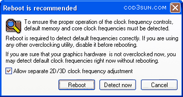System tweak - Reboot is recomended